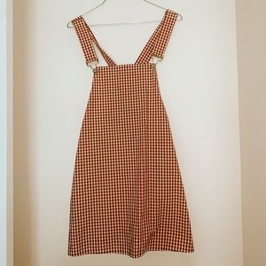 Plaid overall dress